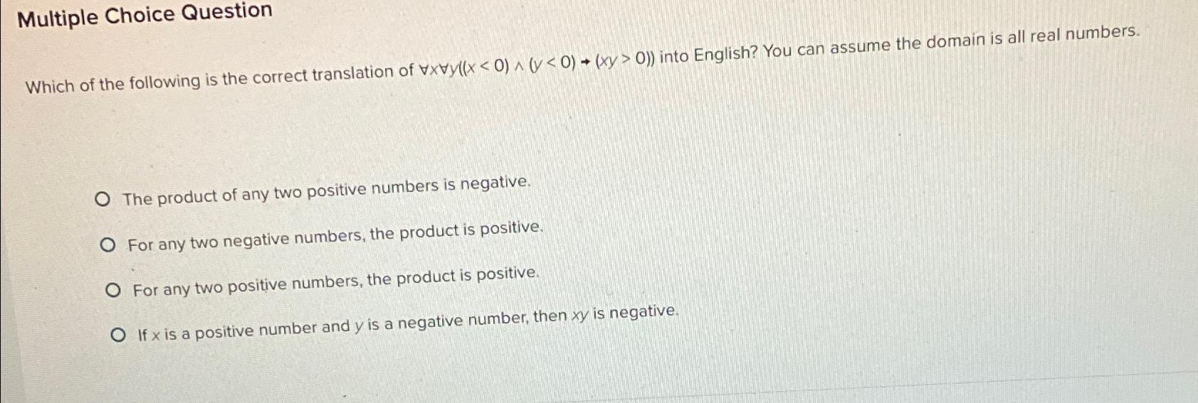 Solved Multiple Choice QuestionWhich of the following is the | Chegg.com