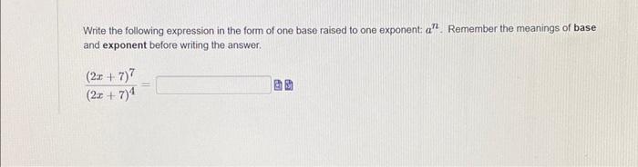 Solved Write the following expression in the form of one | Chegg.com