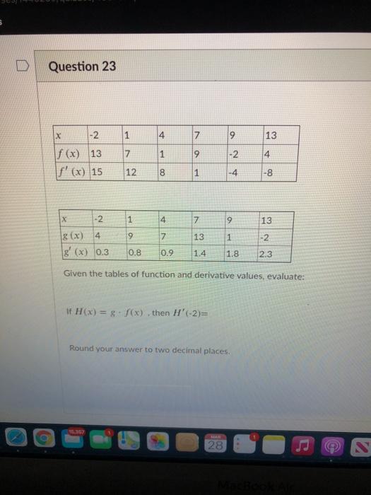 Question 23 X 1 4 7 9 13 2 F X 13 F X 15 7 1 9 Chegg Com