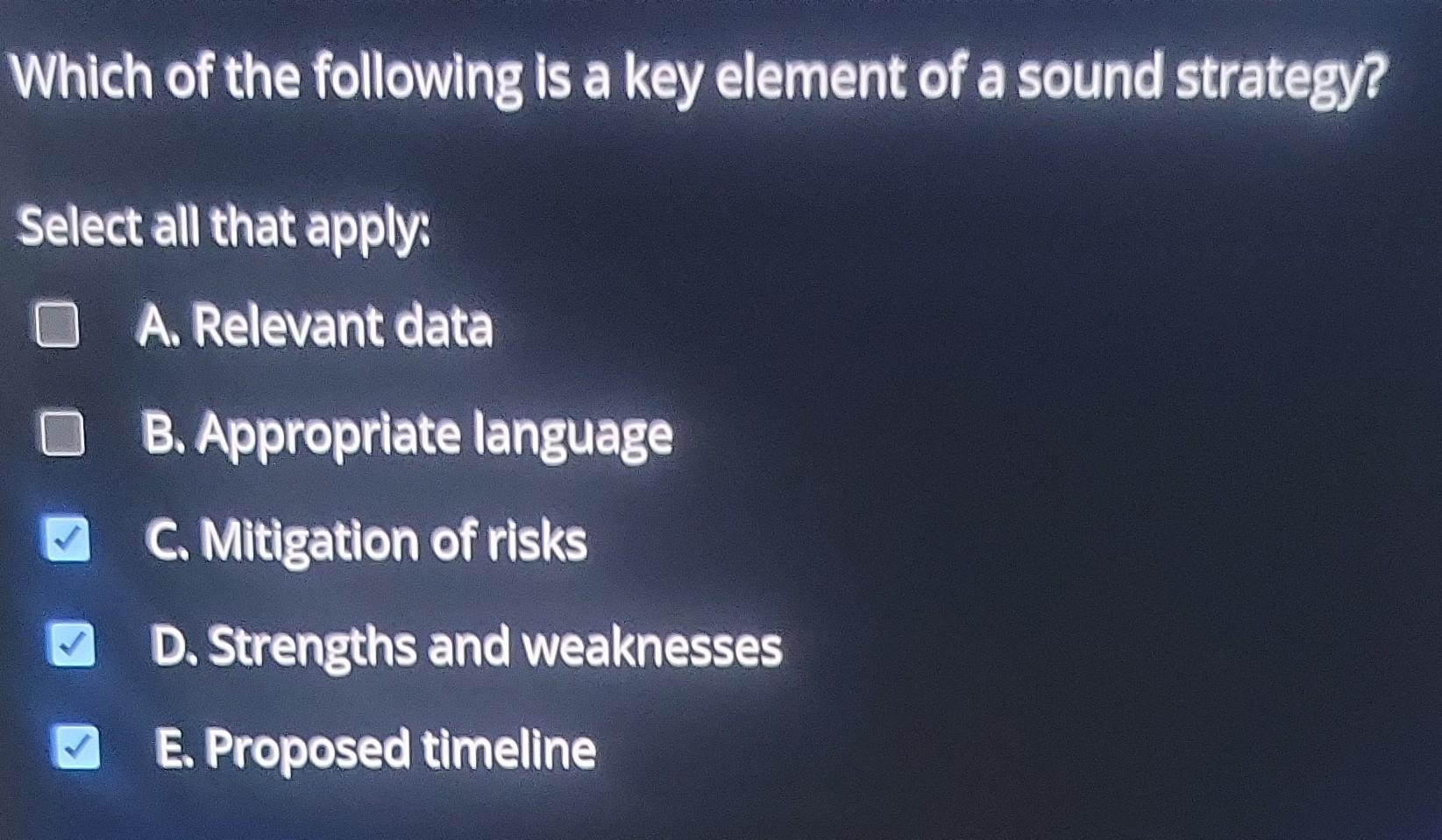 Solved Which of the following is a key element of a sound | Chegg.com