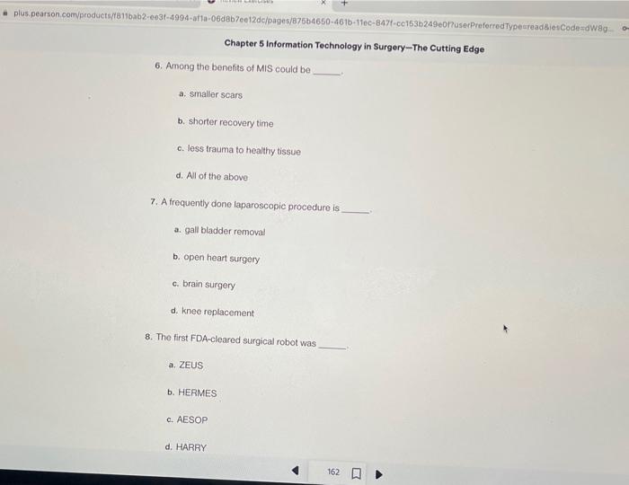 Solved Chapter 5 Information Technology In Surgery The Chegg