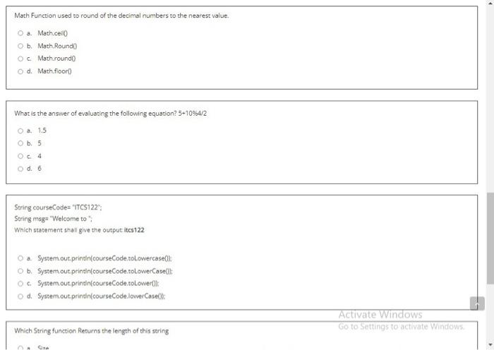 Solved Math Function Used To Round Of The Decimal Numbers To | Chegg.com