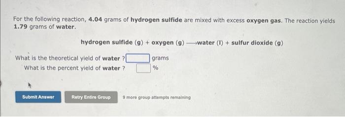 Solved For the following reaction, 4.04 grams of hydrogen | Chegg.com