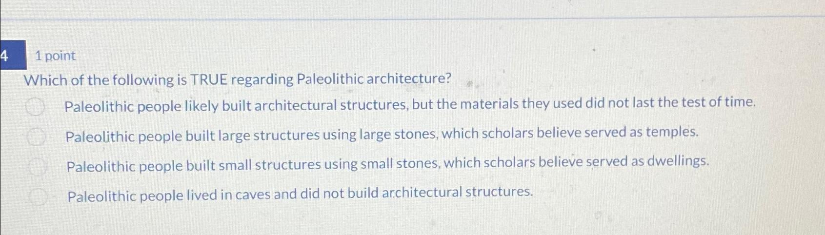 Solved 1 ﻿pointWhich of the following is TRUE regarding | Chegg.com