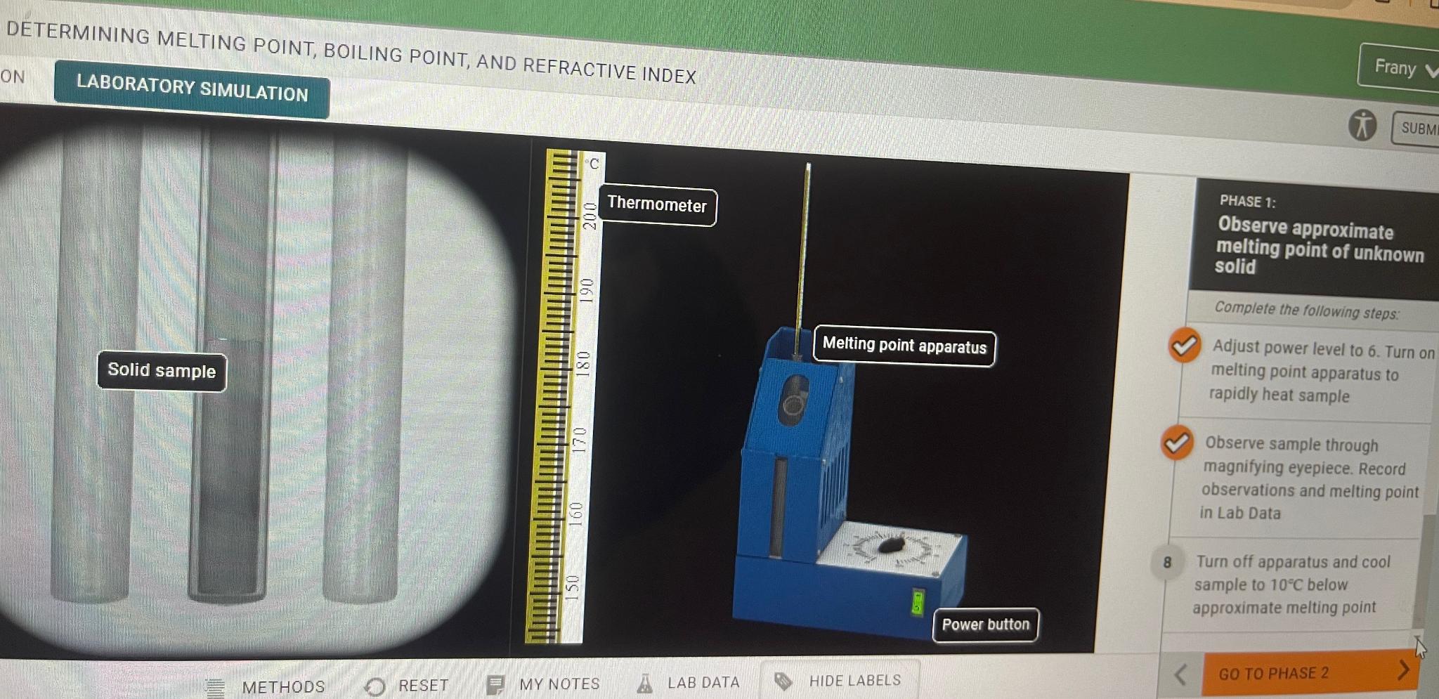 DETERMINING MELTING POINT, BOILING POINT, AND | Chegg.com