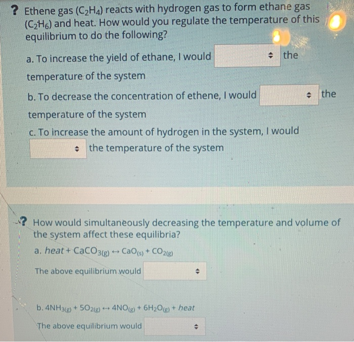 Solved Ethene gas C2H4 reacts with hydrogen gas to form