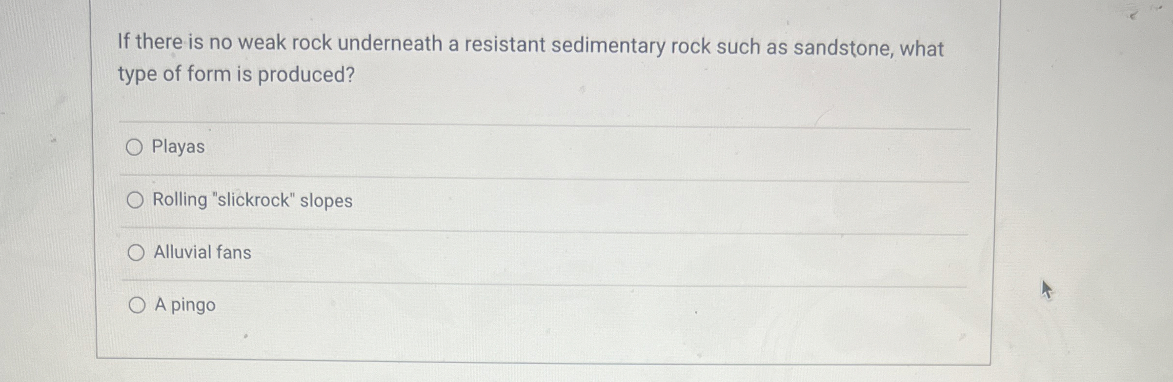 Solved If there is no weak rock underneath a resistant | Chegg.com
