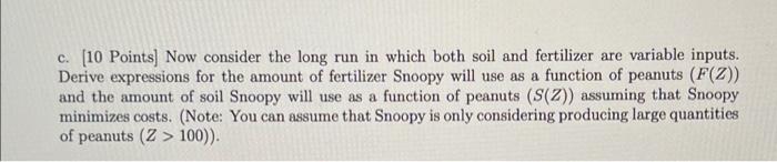 Solved Question 2: [30 Points] Snoopy uses soil (S) and | Chegg.com