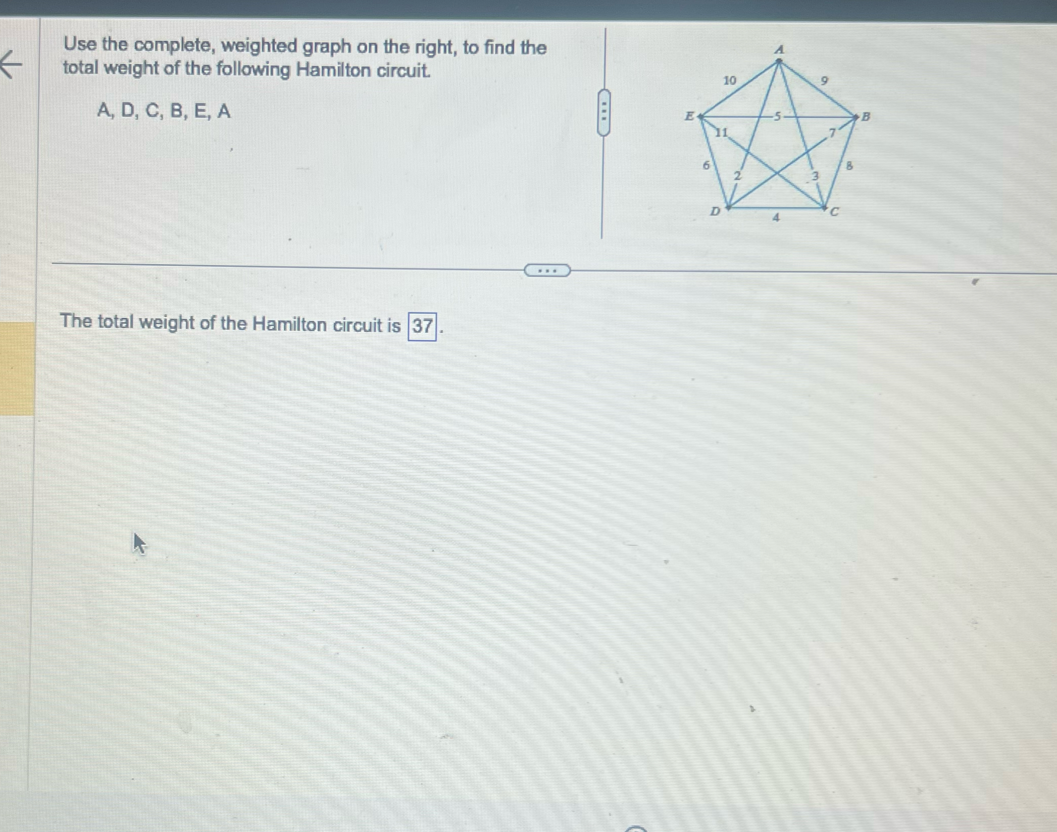 Solved Use the complete, weighted graph on the right, to | Chegg.com