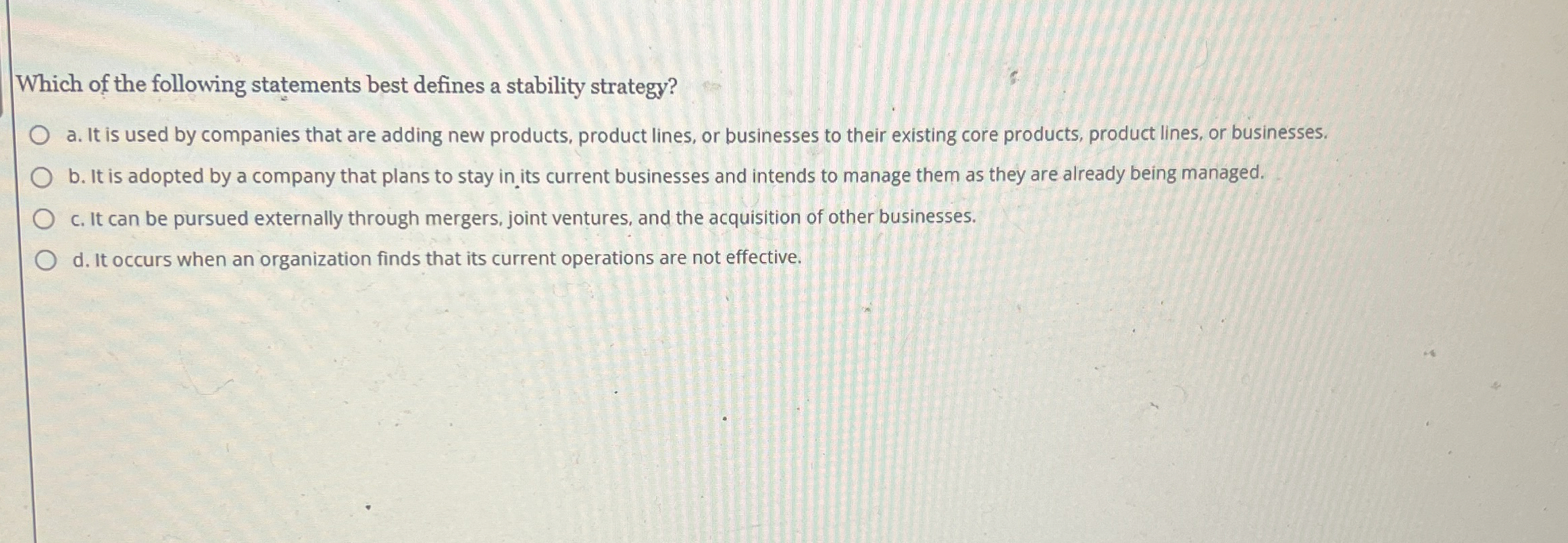 Solved Which of the following statements best defines a | Chegg.com