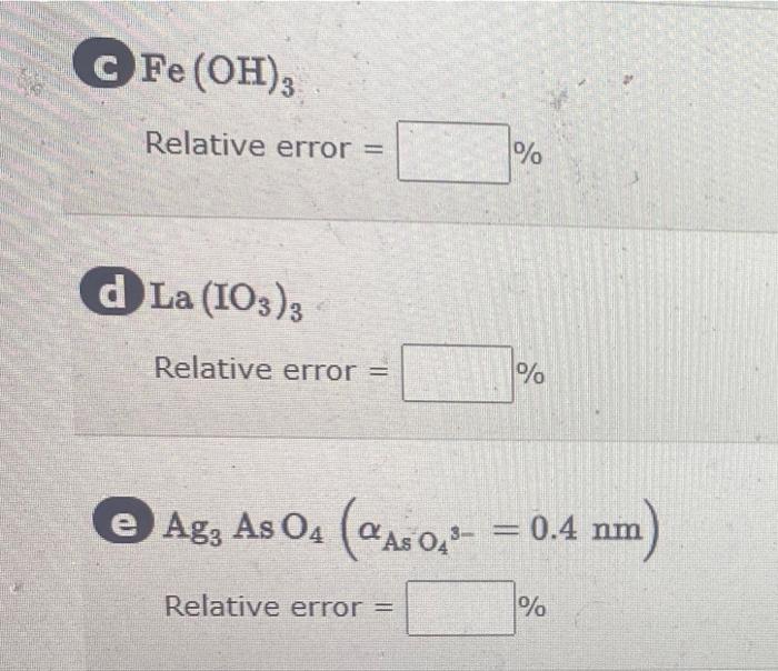 Solved Calculate the relative error in solubility by