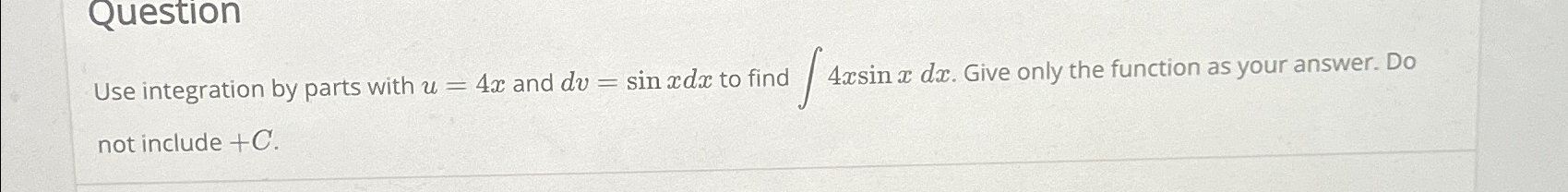Solved Question not include +C. | Chegg.com