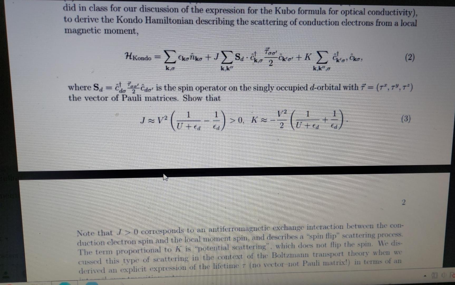 The Anderson Impurity Model Is Given By Handerson Chegg Com