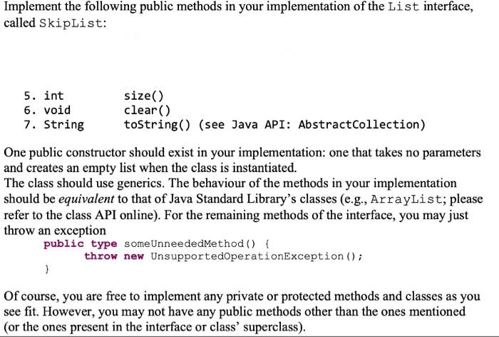 Solved Implement the following public methods in your | Chegg.com