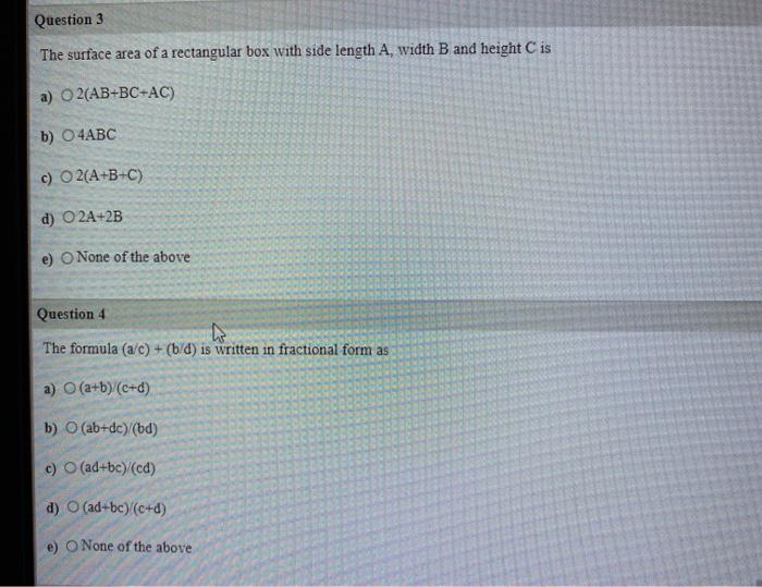 Solved Question 3 The surface area of a rectangular box with | Chegg.com