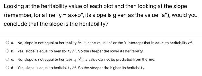 Solved] What does a steeper slope of the best-fit line of genetic