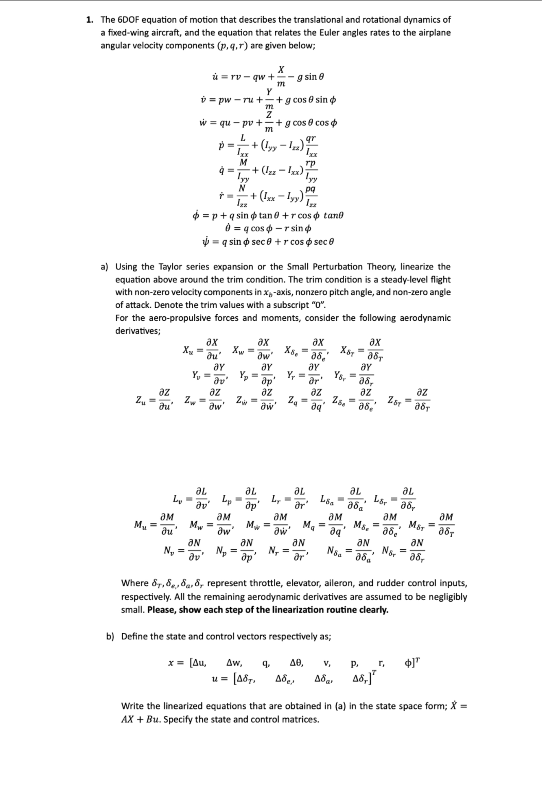 The 6DOF equation of motion that describes the | Chegg.com