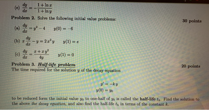 Solved i need help with e (it says to just solve the | Chegg.com