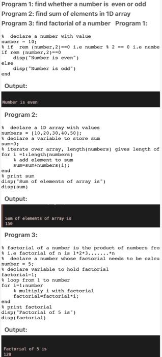 Solved Program 1: find whether a number is even or odd | Chegg.com