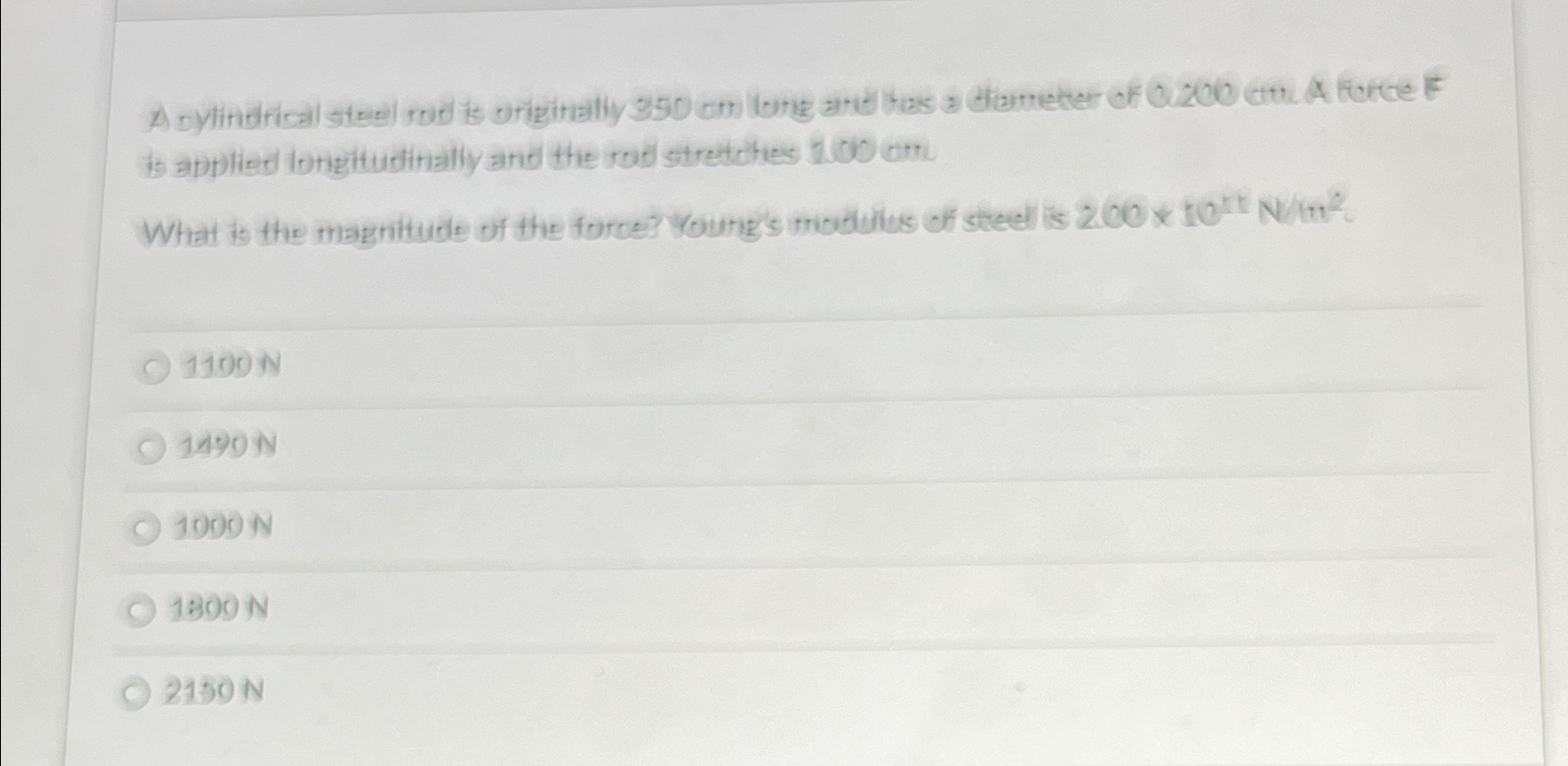 Solved is applied longitudinally and the rod stretches | Chegg.com