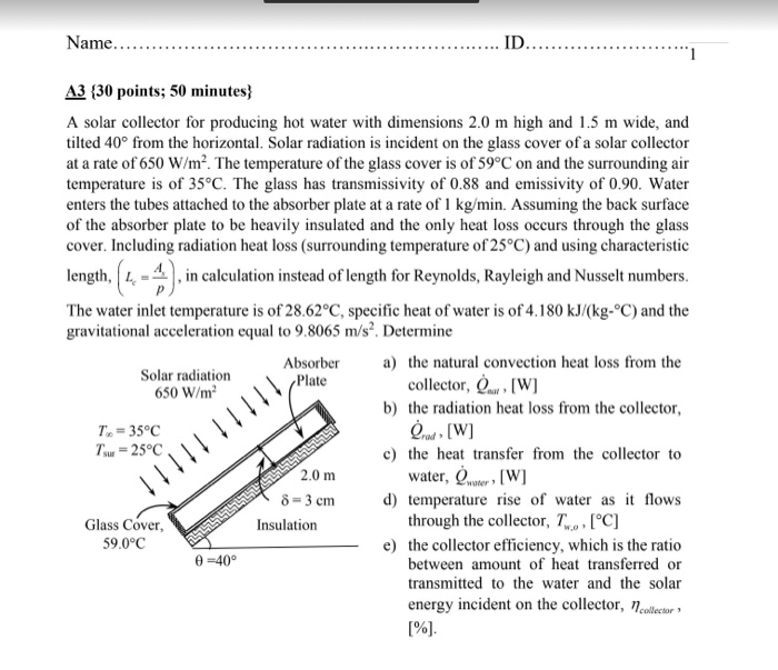 Solved Name...... ..... ID....... 1 A3 {30 Points; 50 | Chegg.com