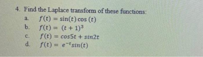 laplace transform of sin t cos t