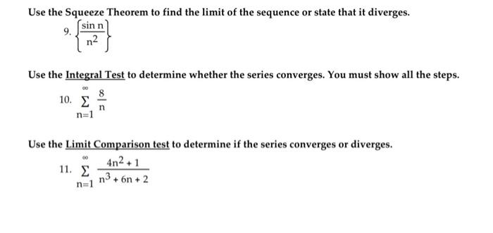 Solved Use The Squeeze Theorem To Find The Limit Of The | Chegg.com