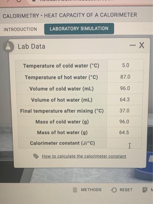 Solved CALORIMETRY. HEAT CAPACITY OF A CALORIMETER | Chegg.com