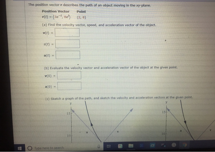 Solved The position vector r describes the path of an object | Chegg.com