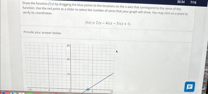 Solved Draw the function f(x) by dragging the blue points to | Chegg.com