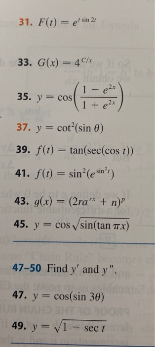 Solved 31-45 find the derivative of the function47&49 find | Chegg.com