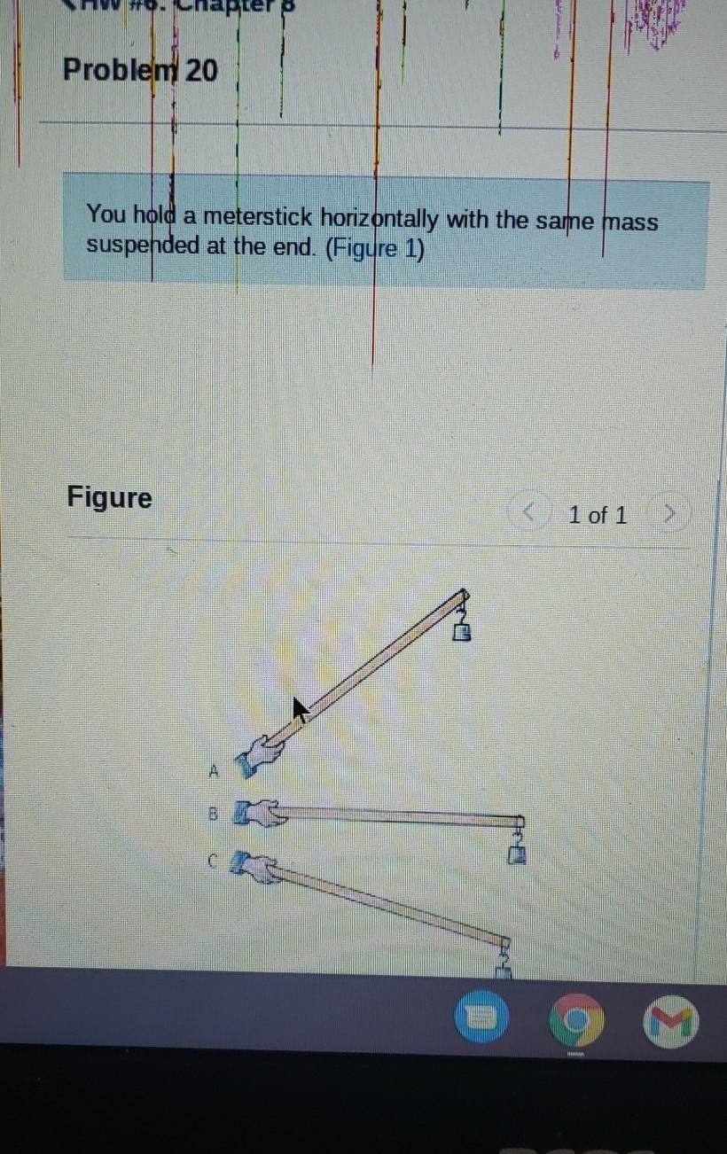 Solved Problem 20 You hold a meterstick horizontally with | Chegg.com