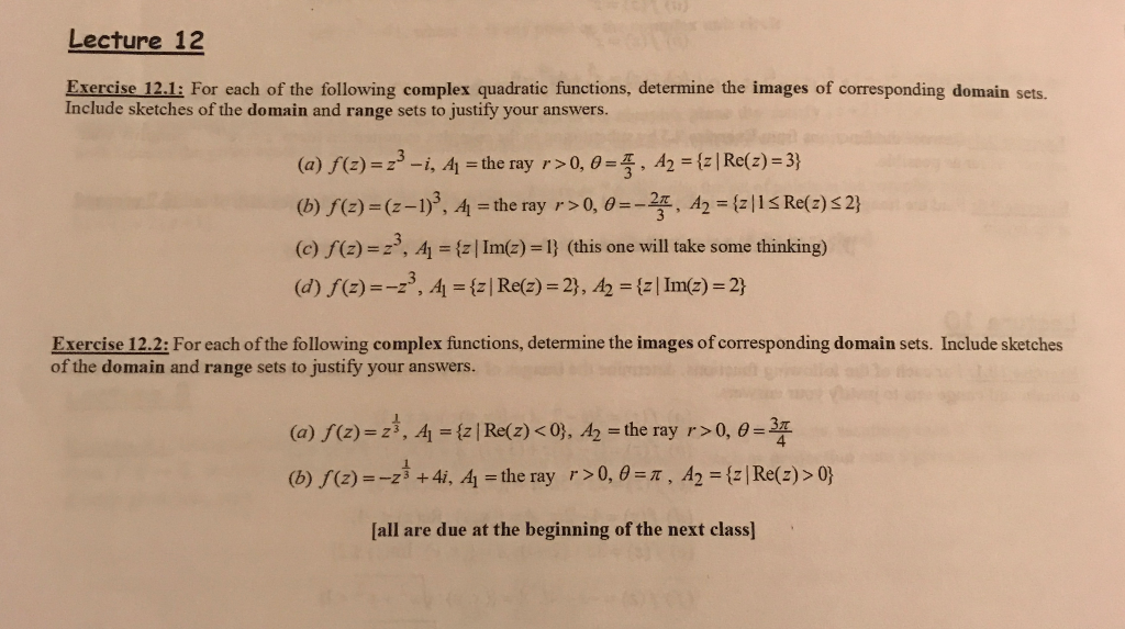Solved Lecture 12Exercise 12.1: For each of the following | Chegg.com