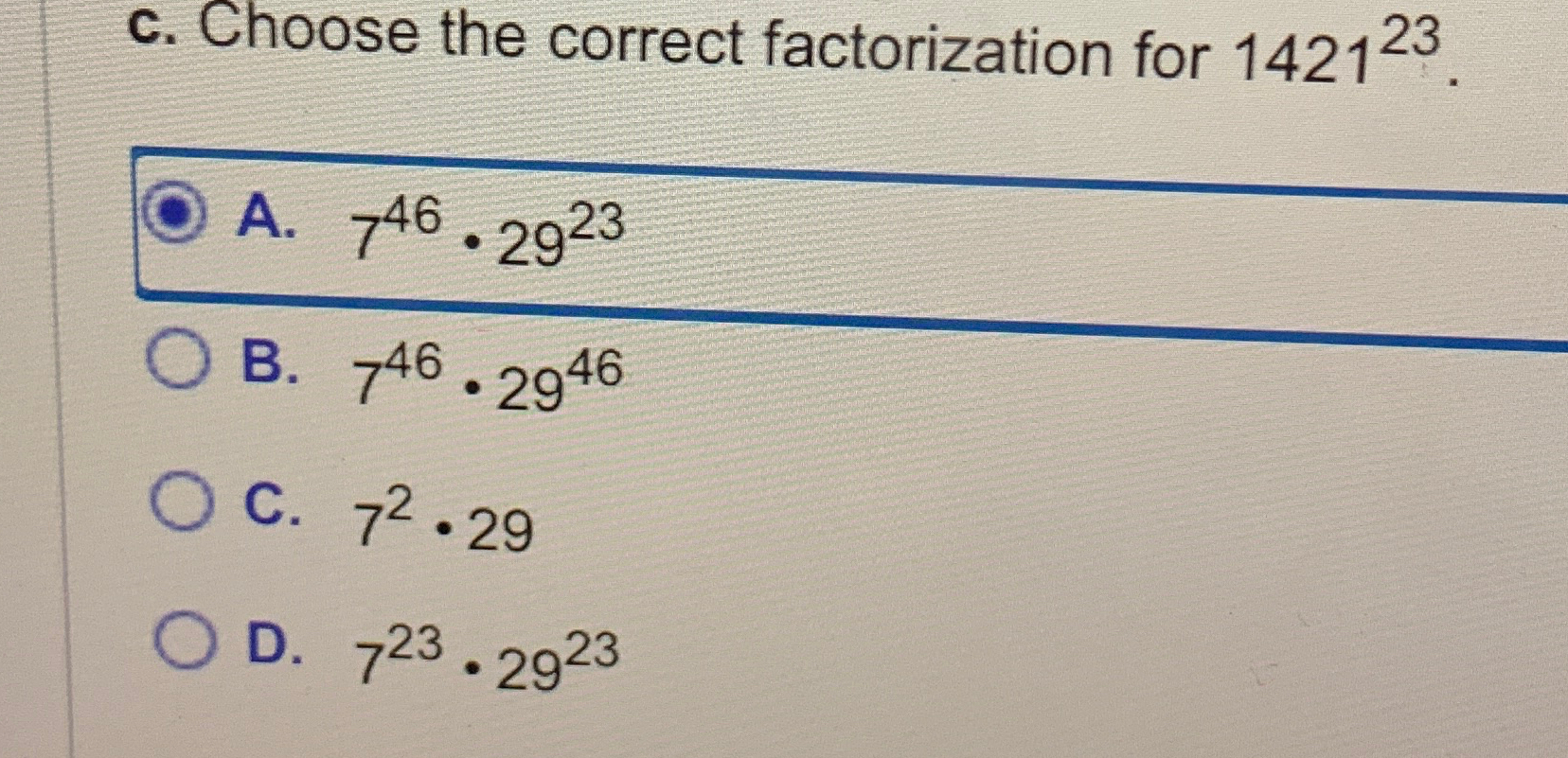 Solved c. ﻿Choose the correct factorization for | Chegg.com