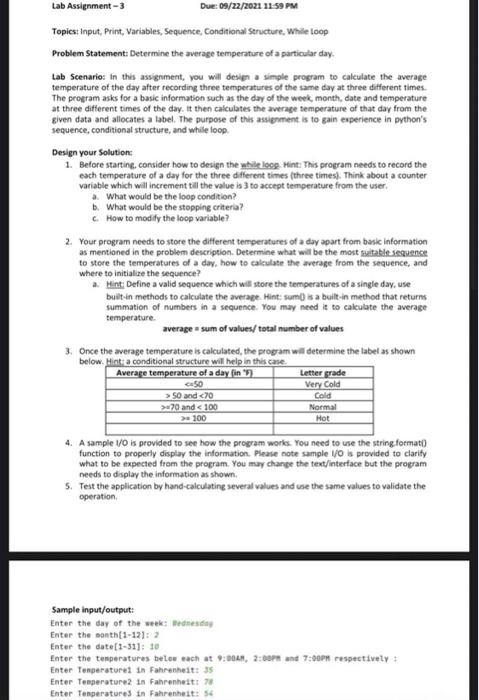 Solved Lab Assignment - 3 Due: 09/22/2021 11:59 PM Topics: | Chegg.com