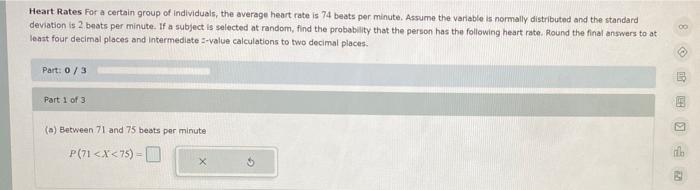 Solved Heart Rates for a certain group of individuals, the | Chegg.com