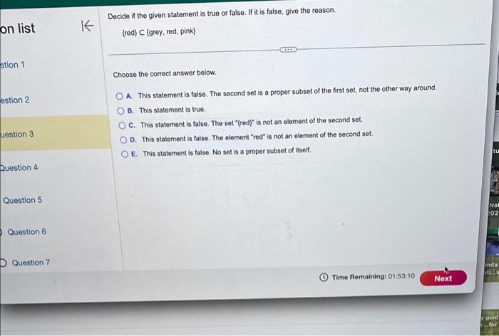 Solved Decide if the given statement is true or false. If it | Chegg.com