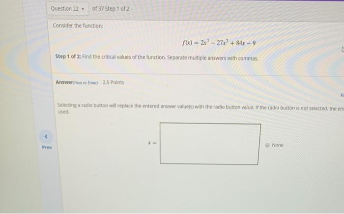 Solved Question 22 - of 37 Step 1 of 2 Consider the | Chegg.com