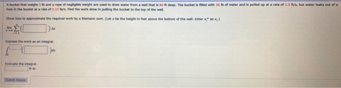 Solved A Bucket That Weighs 5b And A Rope Of Negligible W Chegg Com