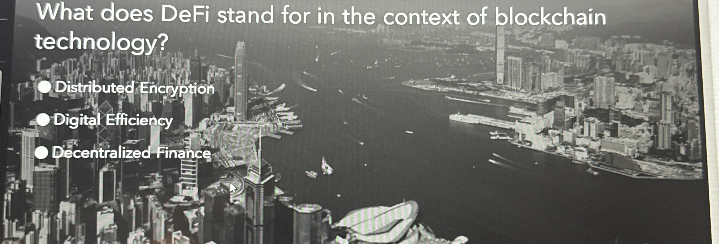 Solved What does DeFi stand for in the context of blockchain