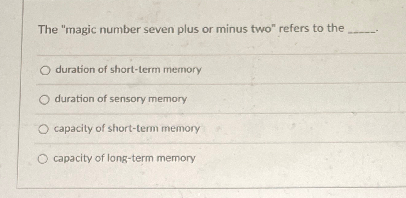 the magic number seven plus or minus two refers to what