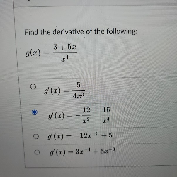 solved-find-the-derivative-of-the-following-3-5x-g-x-chegg