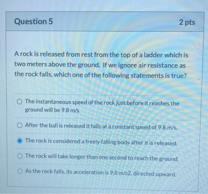 Solved 2 pts Question 4 Starting from rest, a particle | Chegg.com