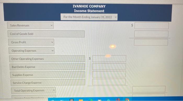 Solved Ivanhoe Company's balance sheet at December 31, 2021. | Chegg.com