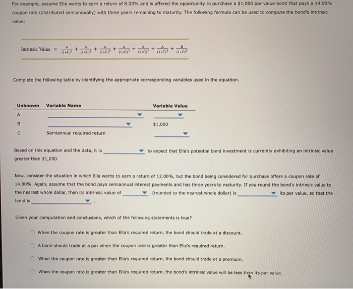 Solved The process of bond valuation is based on the | Chegg.com