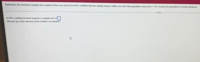 Solved Determine the minimum sample size required when you | Chegg.com