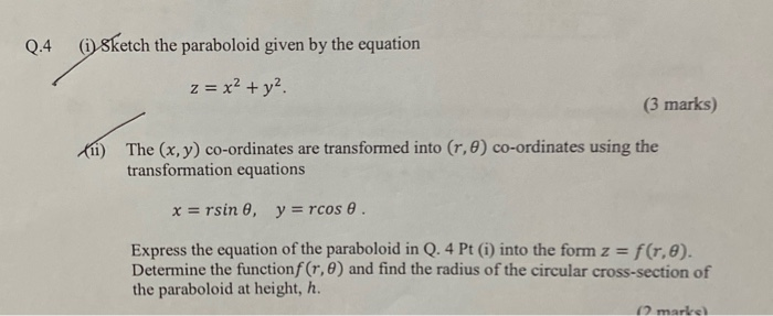 Solved Iii Find The Outward Normal N Of The Paraboloid Chegg Com