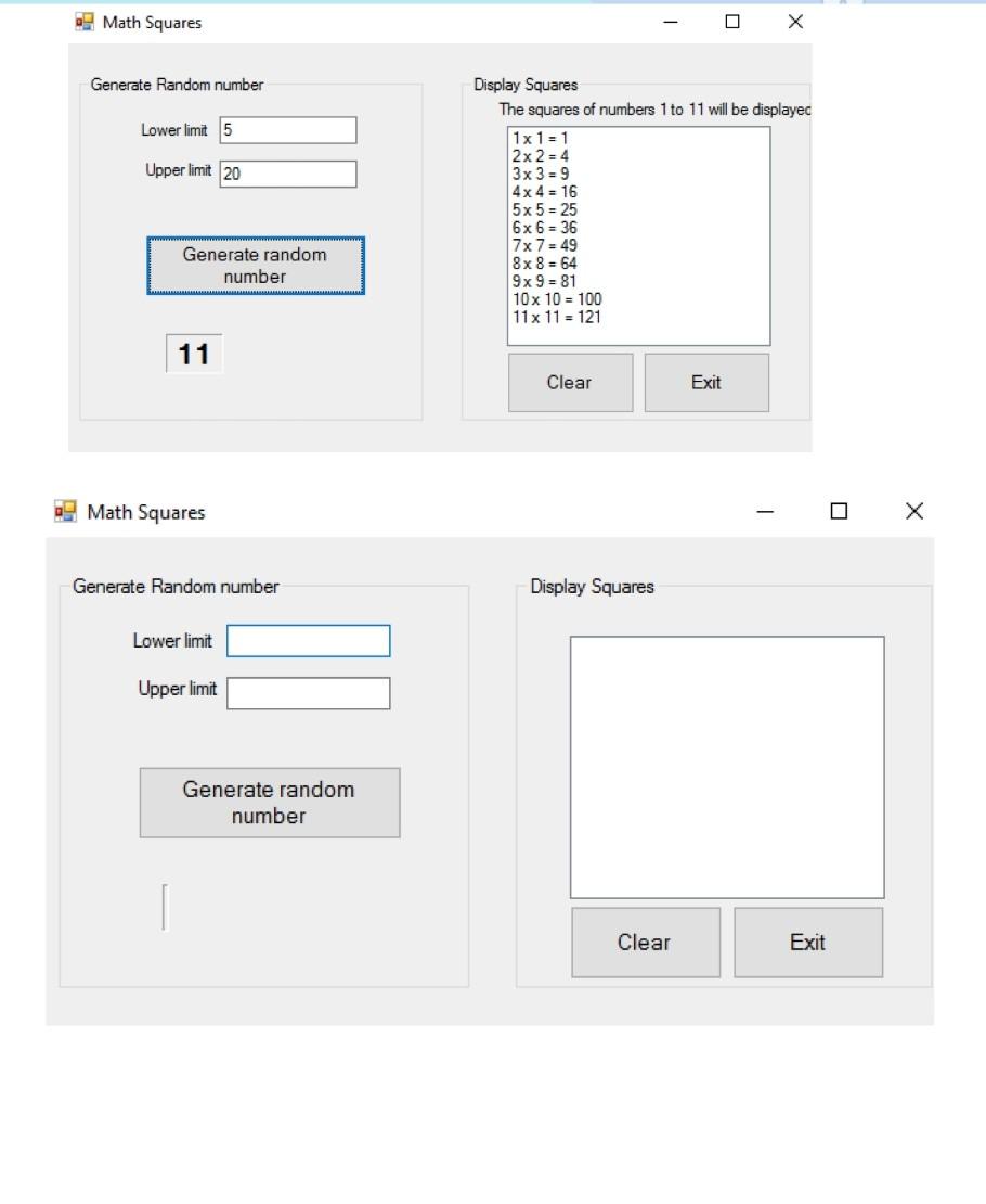 Solved Prac7.1 MATH SQUARES You have to write a program that | Chegg.com