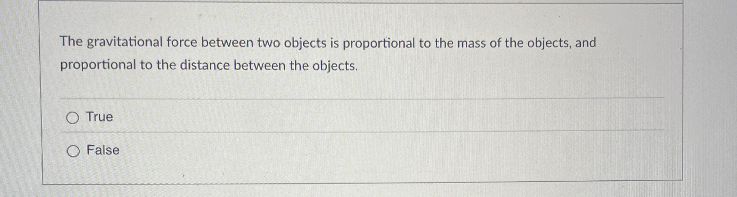 Solved The gravitational force between two objects is | Chegg.com
