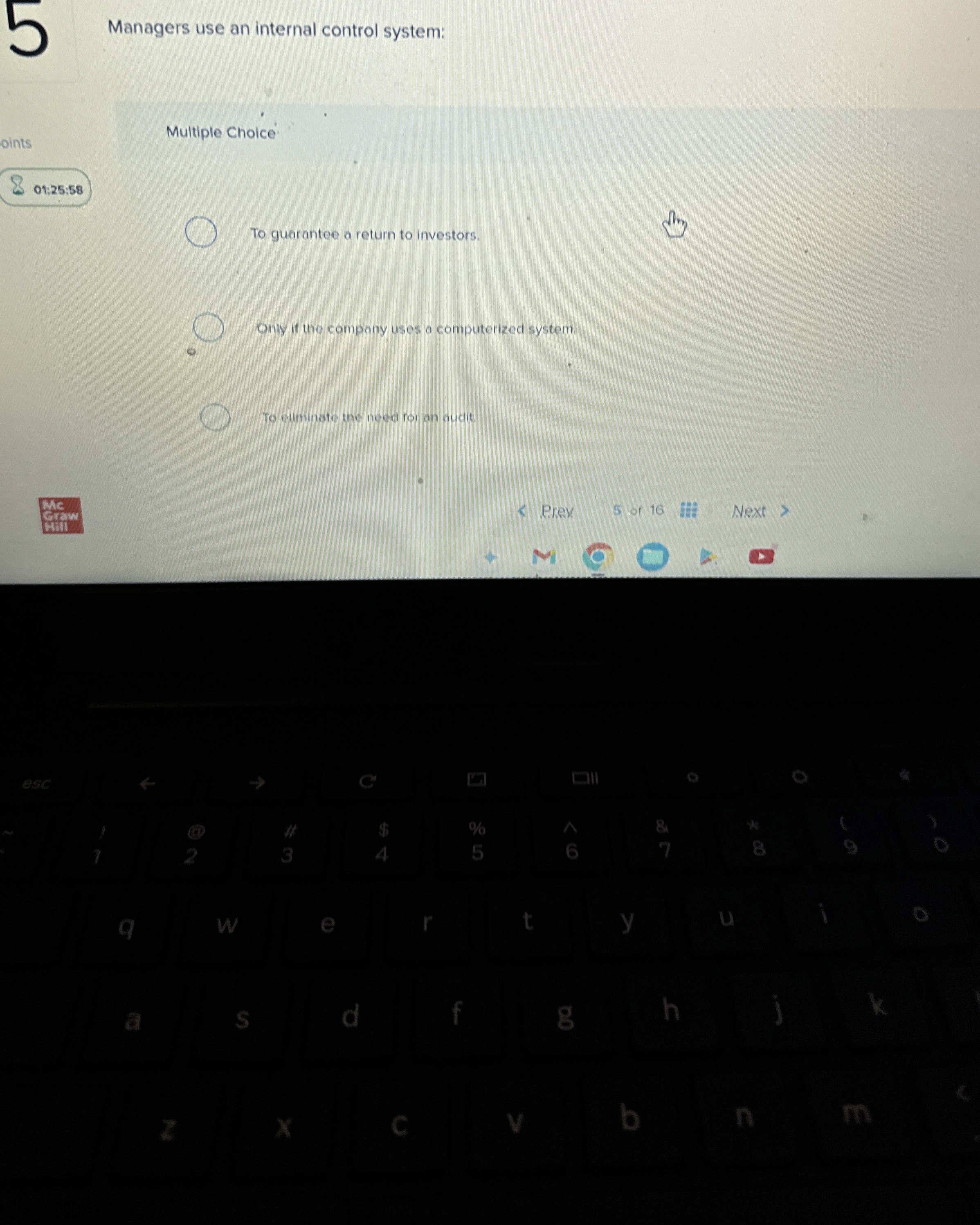 Solved Managers use an internal control systemMultiple
